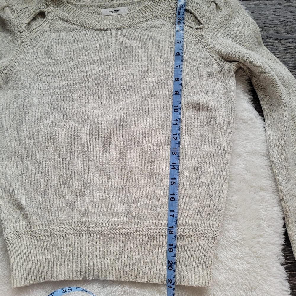 Isabel Marant Etoile Klee Cotton/Wool Blend Sweater In Light Heather Grey Sz 38 - Picture 7 of 8